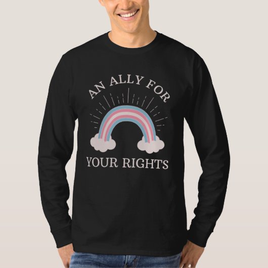 Ally For Transgender Rights Rainbow Transgender Co Tシャツ (正面)