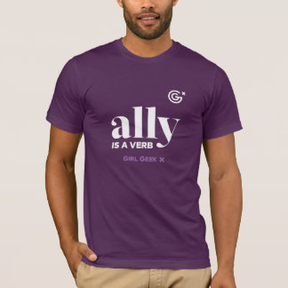 Ally Is a Verb - White Logo on Men's Purple Tee Tシャツ
