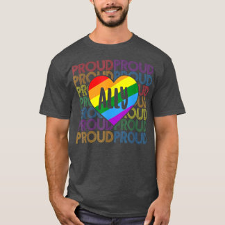Ally LGBT誇りを持ったハート月2022かわいいハートR Tシャツ
