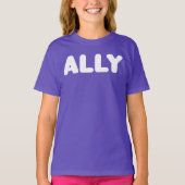 Ally LGBT Straight Allies Spirit Dayホワイトパープル Tシャツ (正面)