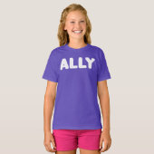 Ally LGBT Straight Allies Spirit Dayホワイトパープル Tシャツ (正面フル)