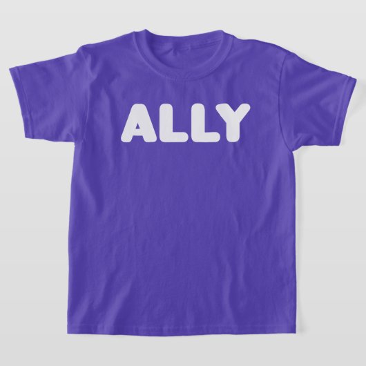 Ally LGBT Straight Allies Spirit Dayホワイトパープル Tシャツ (レイダウン)