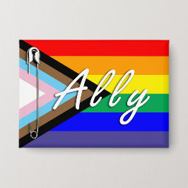 Ally LGBTQ+安全ピンボタン 缶バッジ
