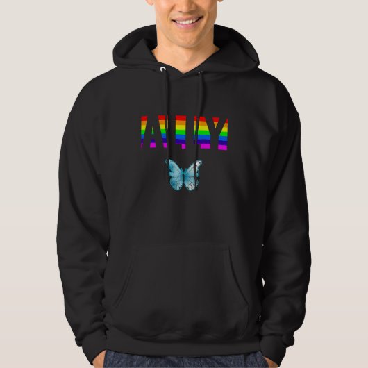 Ally Pride LGBTQ Equality Rainbow Lesbian Gay Tran パーカ (正面)