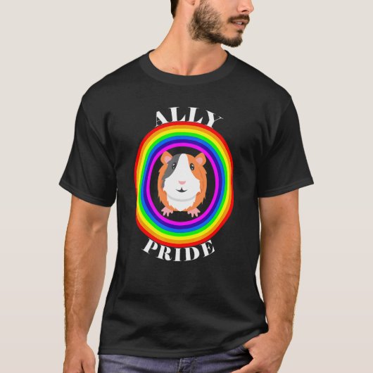 Ally Pride LGBTQ Equality Rainbow Lesbian Gay Tran Tシャツ (正面)