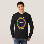 Ally Pride LGBTQ Equality Rainbow Lesbian Gay Tran Tシャツ (正面フル)
