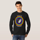 Ally Pride LGBTQ Equality Rainbow Lesbian Gay Tran Tシャツ (正面フル)