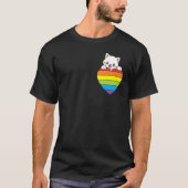Ally Rainbow Heart Cat LGBTQ Community Pride Gende Tシャツ (正面)
