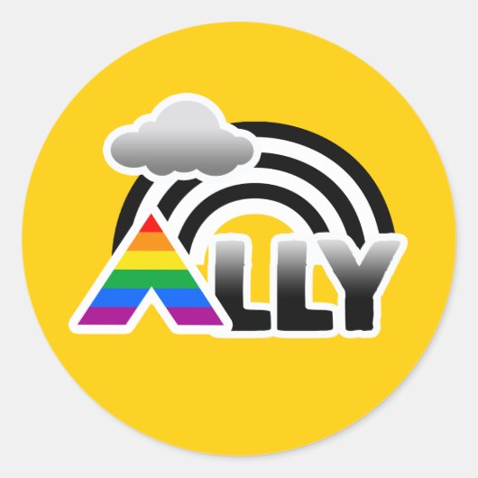 ALLY RAINBOW -.png ラウンドシール (正面)