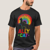Allycat LGBT Cat With Ally Pride Rainbow Tシャツ (正面)