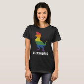 Allysaurus Dinosaur In Rainbow Flag For Ally LGBT  Tシャツ (正面フル)