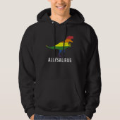Allysaurus Dinosaur Rainbow Flag For Ally Lgbtq Pr パーカ (正面)