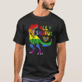 Allysaurus LGB Dinosaur Rainbow Flag Ally LGBT Pri Tシャツ (正面)