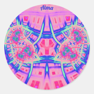 ALMA ~ピンクブルーとグリーンブライトおもしろい!~クラシック ラウンドシール