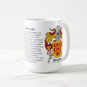 Almeida家族の紋章付き外衣 コーヒーマグカップ (正面右)
