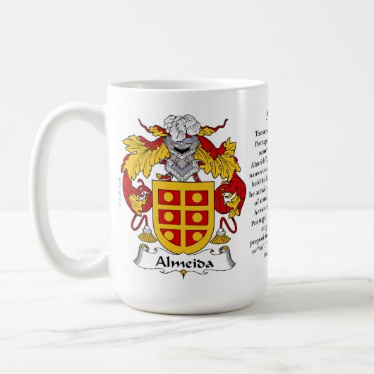 Almeida家族の紋章付き外衣 コーヒーマグカップ (左)