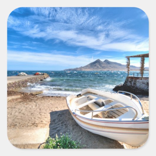 Almería、La Isleta Delモロ| 3月Mediterráneo スクエアシール (正面)