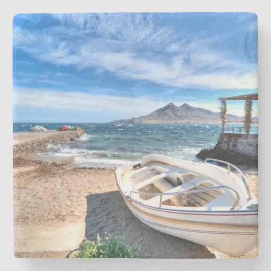 Almería、La Isleta Delモロ| 3月Mediterráneo ストーンコースター (正面)