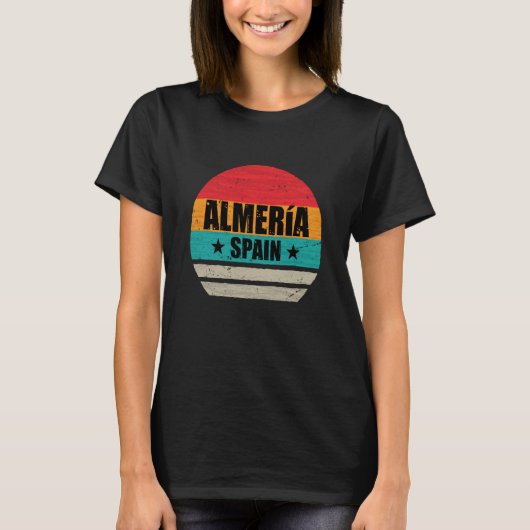Almeria Spain  Retro Vintage Souvenir Almería Tシャツ (正面)