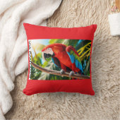 Almofada 40,6 cm x 40,6 cm Arara Vermelha クッション (ブランケット)