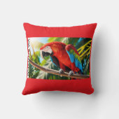 Almofada 40,6 cm x 40,6 cm Arara Vermelha クッション (裏面)
