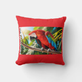 Almofada 40,6 cm x 40,6 cm Arara Vermelha クッション (正面)