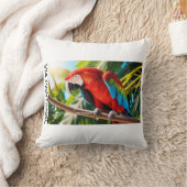 Almofada 40,6 cm x 40,6 cm Arara Vermelha クッション (ブランケット)