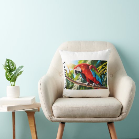 Almofada 40,6 cm x 40,6 cm Arara Vermelha クッション (椅子)