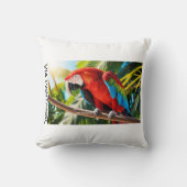 Almofada 40,6 cm x 40,6 cm Arara Vermelha クッション (正面)