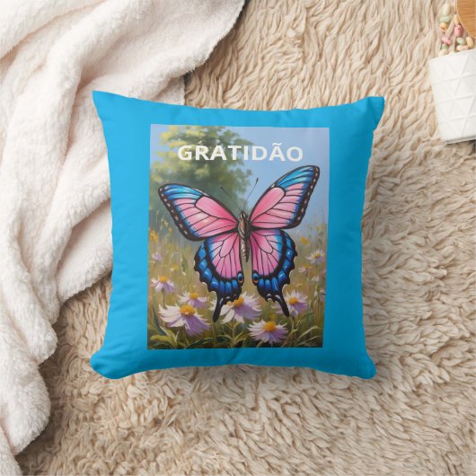 Almofada 40,6 cm x 40,6 cm Borboleta クッション (ブランケット)