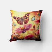 Almofada 40,6 cm x 40,6 cm, Borboletas no jardim クッション (裏面)
