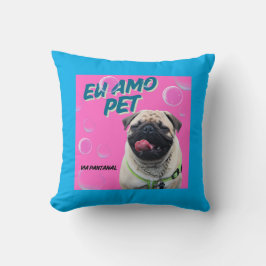 Almofada 40,6 cm x 40,6 cm Pet Azul クッション