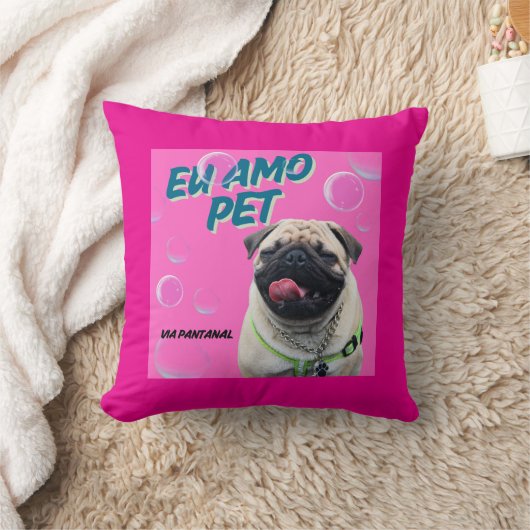 Almofada 40,6 cm x 40,6 cm Pet Pink クッション (ブランケット)