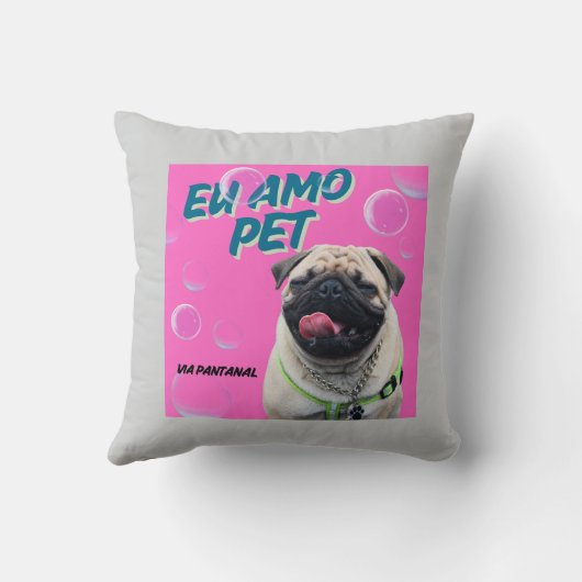 Almofada 40,6 cm x 40,6 cm Pet Pink クッション (裏面)