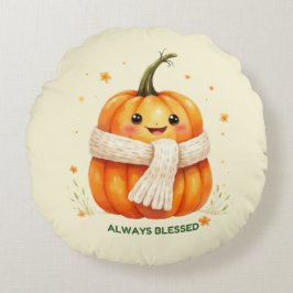 Almofada Abobrinha Feliz "Aways Blessed" ラウンドクッション