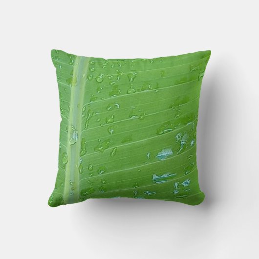 Almofada bananeira gotas de chuva refletindo céu クッション (裏面)