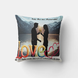 Almofada com estampa comemorativa, namorados クッション