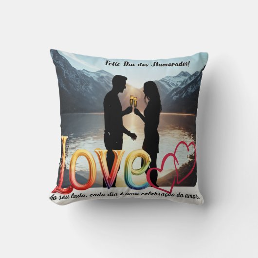 Almofada com estampa comemorativa, namorados クッション (正面)