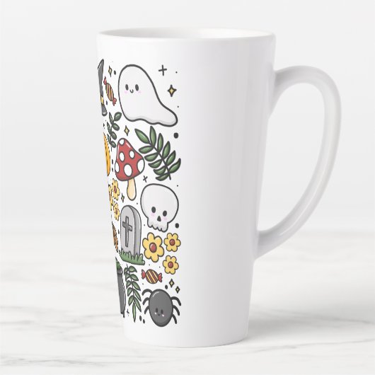 Almofada com estampa fofa de Halloween カフェラテマグ (右)