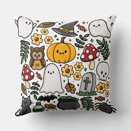 Almofada com estampa fofa de Halloween クッション (裏面)