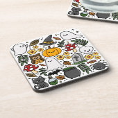 Almofada com estampa fofa de Halloween コースター (左側)
