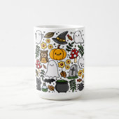 Almofada com estampa fofa de Halloween コーヒーマグカップ (中央)