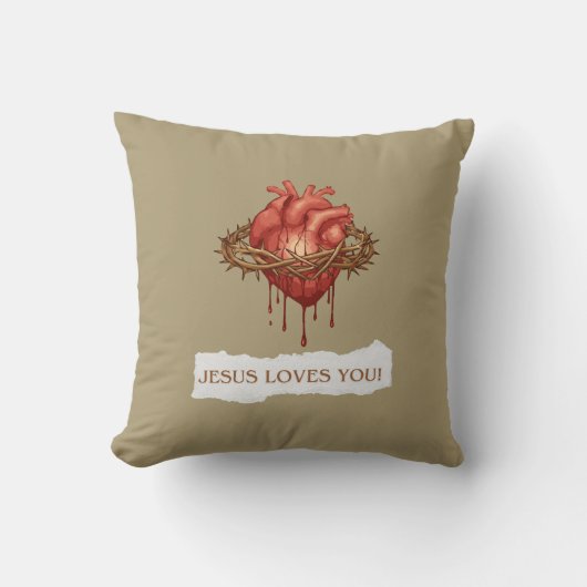 Almofada com frase motivational "Jesus Ama Você" クッション (正面)