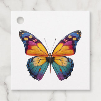 Almofada com um desenho de uma Borboleta colorida. フェイバータグ