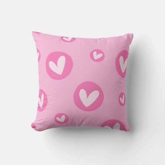 Almofada Decorativa Moderna Corações Rosa クッション (正面)
