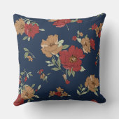 Almofada Estampa floral fundo azul marinho  クッション (裏面)