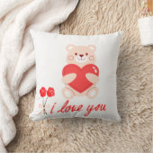 almofada estampada urso com coração romântico クッション (ブランケット)