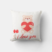 almofada estampada urso com coração romântico クッション (正面)
