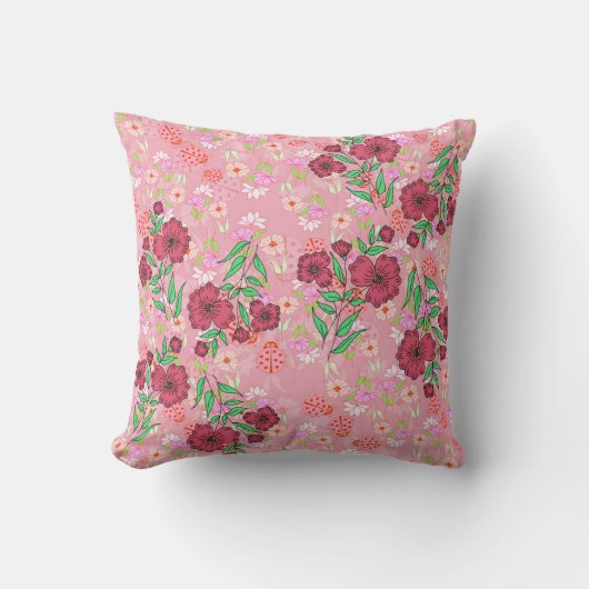 almofada flores e joaninhas クッション (正面)