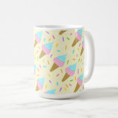 Almofada fofa com estampa contínua de sorvetes コーヒーマグカップ (正面右)